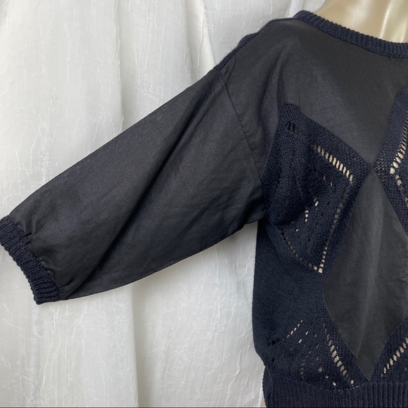 🚫SOLD🚫 VTG 80’s Black Open Knit Diamond Panel - Picture 3 of 16